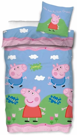 Junior sengetøj - 100x140 cm - Gurli gris & Gustav gris - 100% bomulds sengesæt